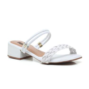 Imagem de Sandália Feminina Saltinho Salto Alto Grosso Bloco Confort - Os Tamanc