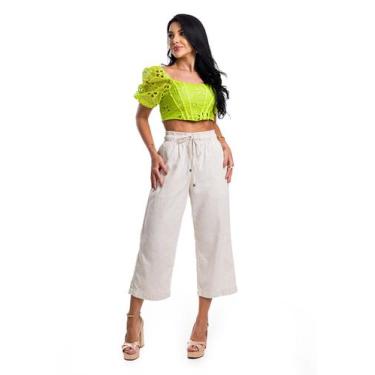 Imagem de Bermuda De Linho Moda Alfaiataria Premium - RESTRITO JEANS, 38, Bege