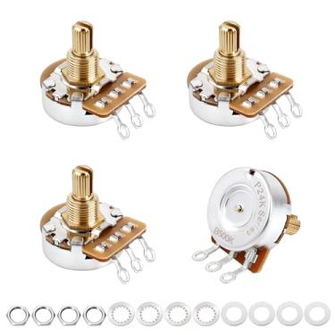 Imagem de Banworks Brass B500K Imperial 9,5 mm Rosca Potenciômetro de guitarra tamanho completo 24 estrias eixo curto dividido (comprimento 15,5 mm) Potenciômetro linear afunilado para Gibson Les Paul LP/SG