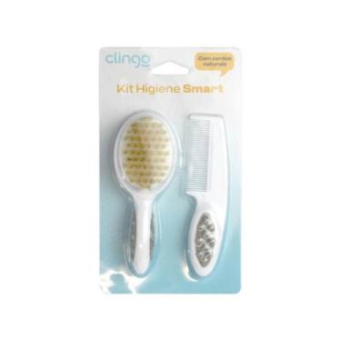 Imagem de Kit Pente e Escova Cerdas Naturais Para Bebê Clingo