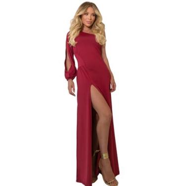 Imagem de Vestido De Festa Longo Fenda Madrinha Casamento Moda Festa Tendência F
