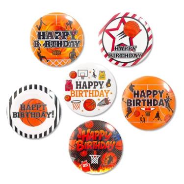 Imagem de 6 pinos de crachá de aniversário, suprimentos de festa divertidos para crianças de metal esmaltado com "It's My Birthday" e designs de bolo para aniversário, menino, menina, convidados, lembrancinhas