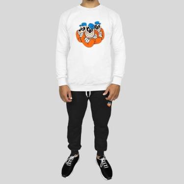 Imagem de Conjunto Calça e Blusa Moletom Careca Sem Capuz Algodão Estampado Brot