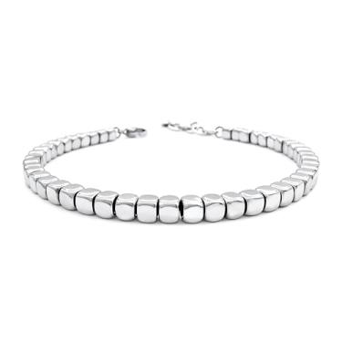 Imagem de Zordixon Pulseira masculina com contas de aço inoxidável feitas à mão – Tamanho ajustável 22 cm – Joias modernas minimalistas masculinas