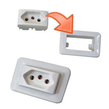 Imagem de Conjunto Mini Espelho Série 10 + Tomada 20A Qtmov