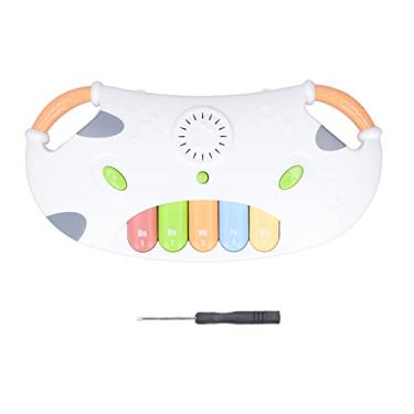 Imagem de CUOFYUNL Teclado de piano eletrônico infantil multifuncional educacional 5 teclas teclado musical de desenho animado