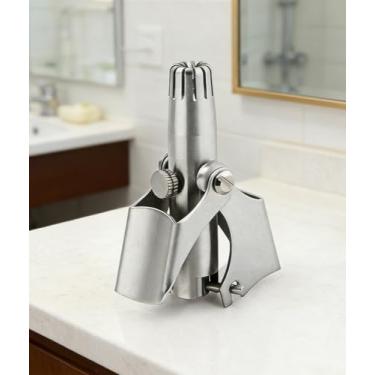 Imagem de 1 aparador manual de pelos do nariz de aço inoxidável para homens e mulheres, aparador de pelos com rotação de 360°