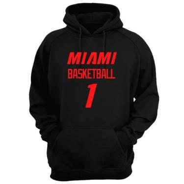 Imagem de Blusa Moletom Gola Basquete Miami Basketball número 1 - Loja Click Cam