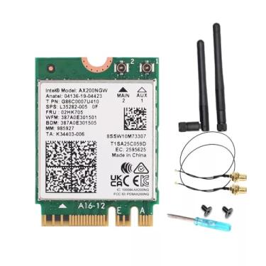 Imagem de Placa adaptadora Intel WiFi 6 AX200 M.2, banda dupla 802.11ax, até 2,4 Gbps, Bluetooth 5.2, compatível com Windows 10/11