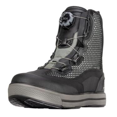 Imagem de Korkers Bota masculina Chrome Lite Wading com sola fixa Kling-On Rock, Preto/metal de arma, 44