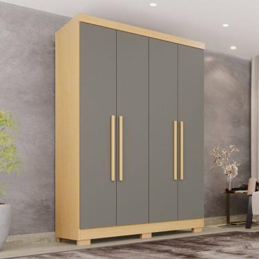 Imagem de Guarda-roupa Casal 4 Portas 2 Gavetas França Espresso Móveis Jequitibá/Granizo
