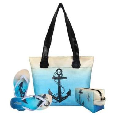 Imagem de Kit Praia Feminino Bolsa Chinelo Necessaire Magicc Kit-242-Feminino