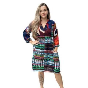 Imagem de Bata Tunica indiana Bata feminina Viscose Saida De Praia-Feminino