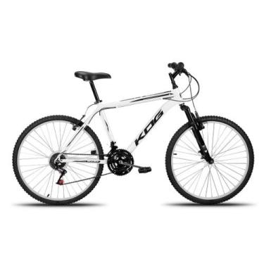 Imagem de Bicicleta Aro 26 KOG Alumínio Unissex 18V Com Suspensão, Branco, Preto