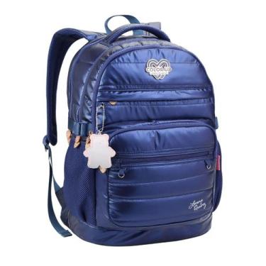 Imagem de Mochila Costas Lorena Queiroz Metalizada Color Up Escolar Cor:Marinho 