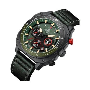 Imagem de Relógio Esportivo Masculino De Luxo Em Couro À Prova d'Água Com Movime