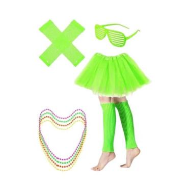 Imagem de Conjunto De Saia Tutu Neon Dos Anos 80 Para Mulheres PESENAR Acessório
