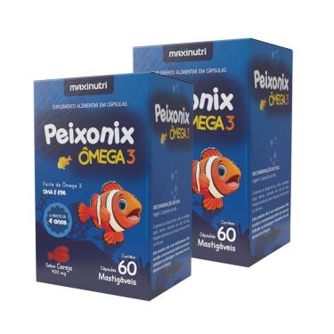 Imagem de Kit 2 Peixonix Ômega 3 Mastigável Cereja 60 Caps Maxinutri-Unissex