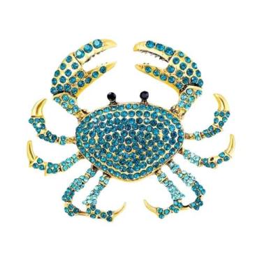 Imagem de Broche De Caranguejo Com Strass Unissex Feminino, Joia De Animal Marin