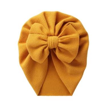 Imagem de Toucas Turbante Unissex Para Bebês Com Laço E Nó, Texturizadas E Lisas