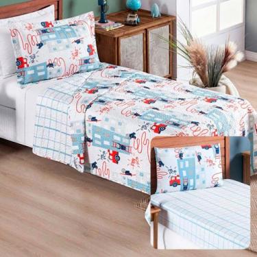 Imagem de Kit Cobre Leito + Jogo De Lençol Infantil Bouti 4 Peças - Bia Enxovais