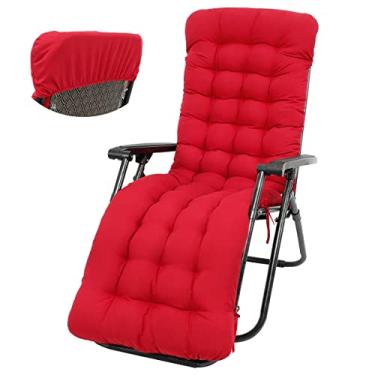 Imagem de Almofadas para espreguiçadeiras, almofadas macias de 170 cm para cadeira de balanço para pátio, colchão reclinável ao ar livre, almofada acolchoada para cadeira de gravidade zero para ambientes