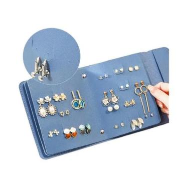 Imagem de Organizador De Joias Em Couro PU Tipo Livro Com Múltiplas Camadas Para