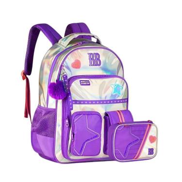 Imagem de Kit Mochila De Costas E Estojo Roxo 17,5 Rb27020