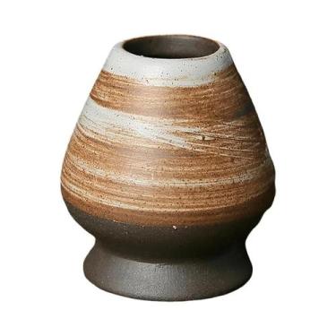 Imagem de Suporte De Cerâmica Rústica Para Batedor De Chá Matcha Japonês (Chasen