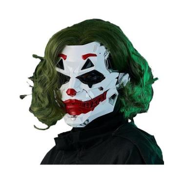 Imagem de Máscara De Resina 2D De Palhaço Joker Cyberpunk Com Tranças Para Cospl