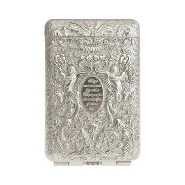 Imagem de Estojo De Metal Esculpido À Mão Para 14 Cigarros, Porta-Cigarros Portá