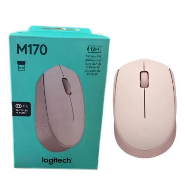 Imagem de Mouse Sem Fio Logitech M170 Rosê - Óptico 2.4ghz