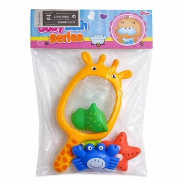 Imagem de Brinquedo de Banho Cesta Rede Girafa Pega Bichinhos Domni