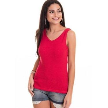 Imagem de Regata Ribana Canelada 2x1 Elastano Decote "V" - Serena-Feminino