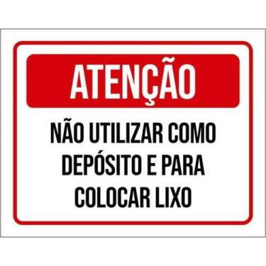 Imagem de Kit 10 Placas Sinalização Não Utilizar Depósito Colocar Lixo - Sinaliz