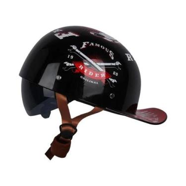 Imagem de Capacete De Motocicleta Vintage Retrô Uchoose, Estilo Boné De Beisebol