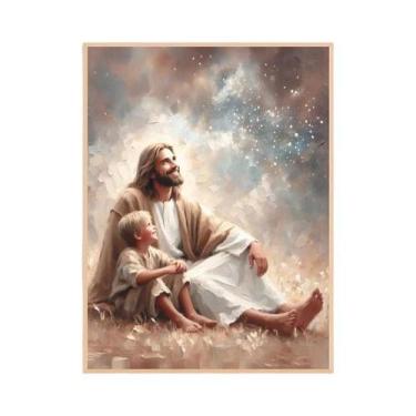 Imagem de Pôster De Arte De Parede Com Retrato De Jesus Cristo, Eu Caminhará Com