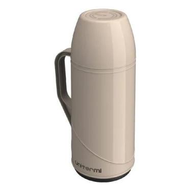 Imagem de Garrafa Térmica 1L Grande Café Quente Água Gelada Roma BEGE Rosca Unit