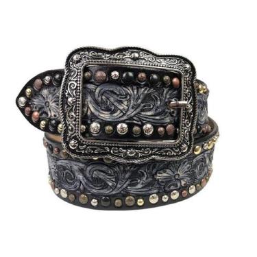 Imagem de Cinto Feminino Country Preto Detalhes em Bronze, Dourado - Paul Wester