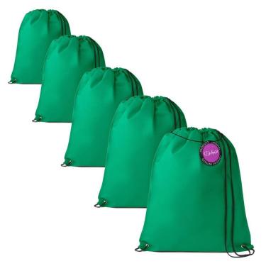 Imagem de Kit 5x Mochilas tipo Saco Gym Sack em TNT Premium 33x40cm Marino TopGet-Unissex