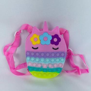 Imagem de Bolsa Mochila Pop It Infantil Menina De Silicone Unicórnio - LF PRESEN