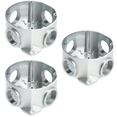 Imagem de 3 Condulete Redondo Múltiplo 1/2 Polegada Alumínio Sieg