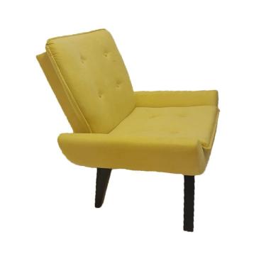 Imagem de Poltrona Decorativa Emilia Plus Pé Palito Em Suede - Amarela - Cor: Amarelo