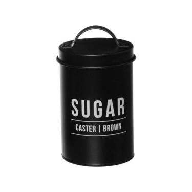 Imagem de Pote Para Açúcar Multiuso Decorativo Lata de Aço Galvanizado Preto 900