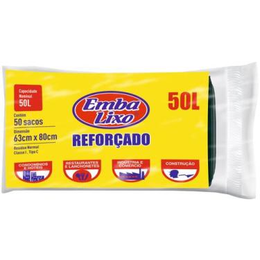 Imagem de Saco de Lixo Preto 50L Reforçado Embalixo - Profissional 50 Unidades, 