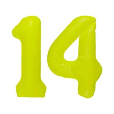 Imagem de Balões Digitais Fluorescentes Amarelo Neon Para Decorações De Aniversá