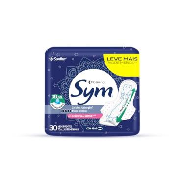 Imagem de Sym Absorvente Premium Noturno Suave Com Abas Branco, 30 Unidades