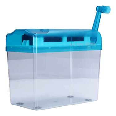 Imagem de Mini Triturador De Papel,Triturador De Papel Portátil Triturador Manual Para Papel A6, Capacidade De Sucata De 1l, Triturador De Papel Manual Operação Fácil, Para Papel, Notas, Contas, Azul, 20,5 Cm