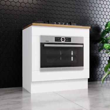 Imagem de Kit Balcão Forno Henn 80 Cm Com Cooktop Henn 80 Cm Branco Nature