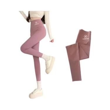 Imagem de Leggings Pretas Femininas De Cintura Alta M-XL, Calças Shark Com Efeit